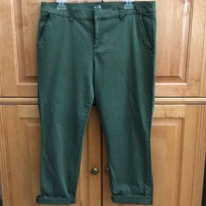 A.N.A Chino crop pant. Size 12 Green